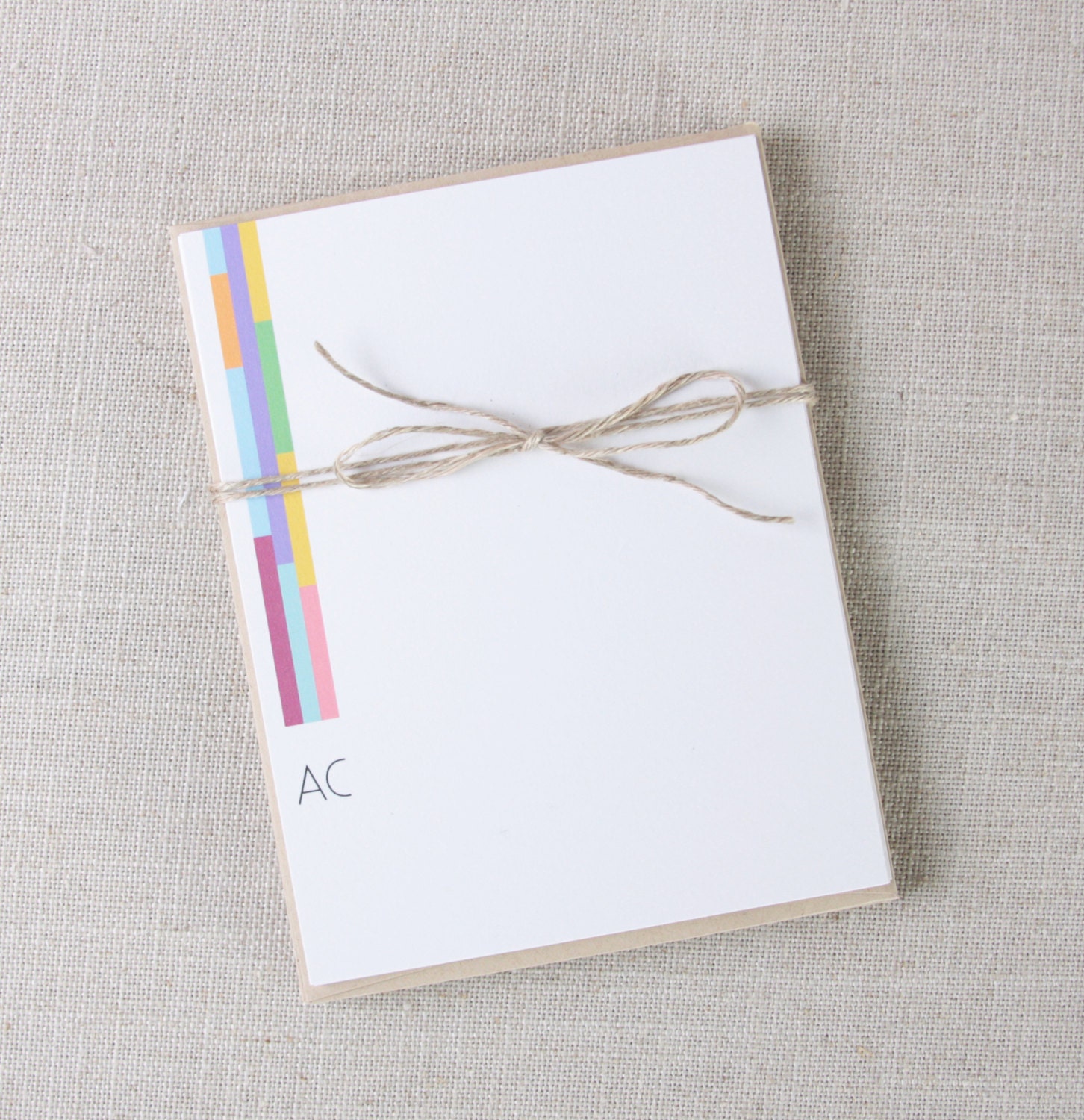 Personalized Stationery  /  Color Block Flat Note Cards  /  Blank Stationery  /  Modern Design