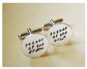 Father of the Groom, Groomsmen Cufflinks, Customized Sterling Silver Cufflinks, Personalized, Wedding  Groom Gift