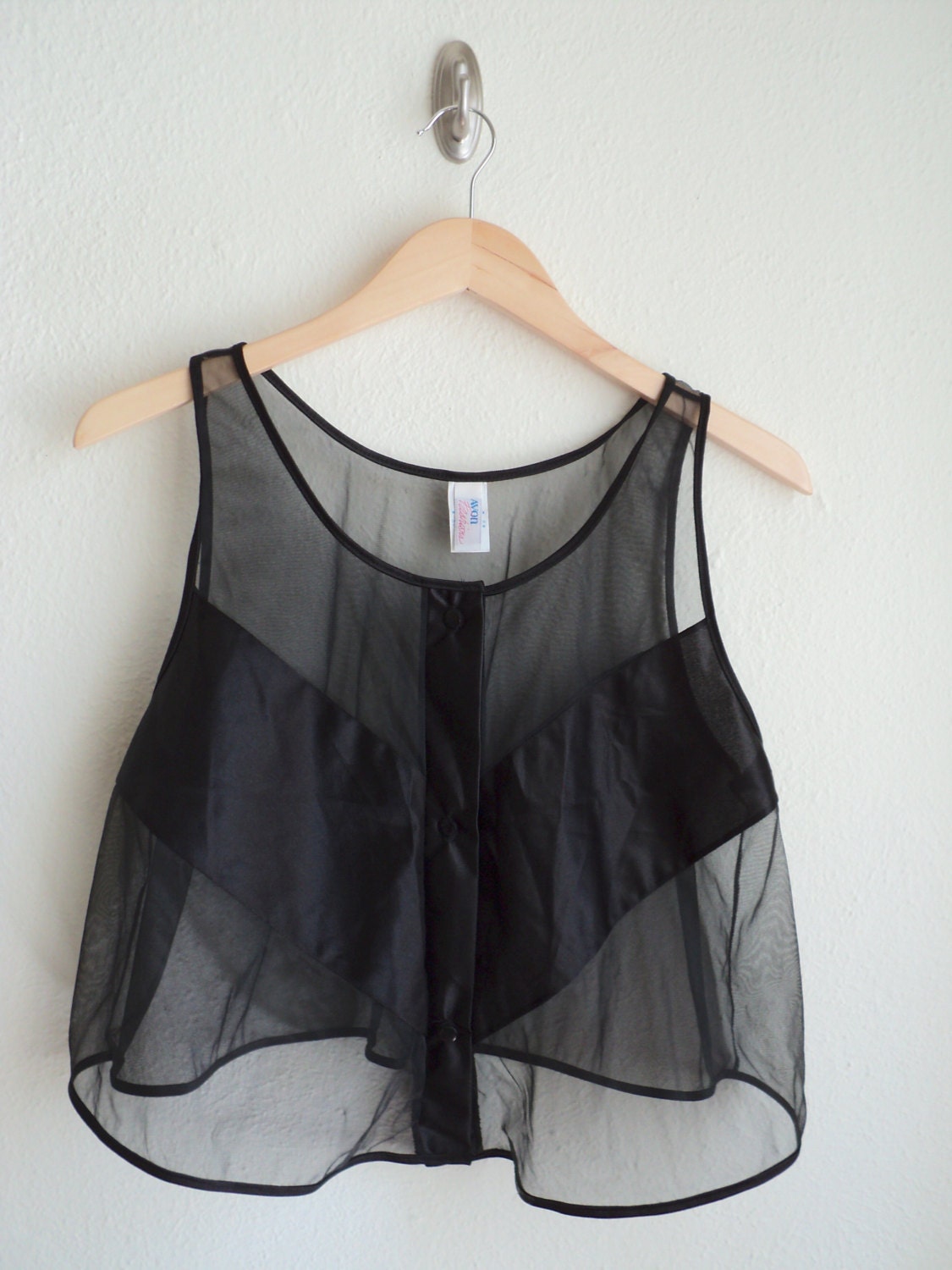Black Sheer Avon Crop Top