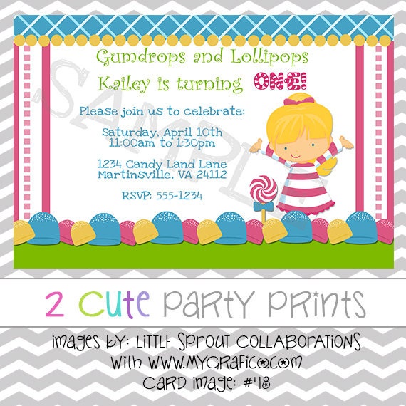 Candy Invite or Thank You Note Image that you print - digital Image Il_170x135