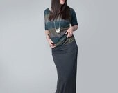 Plus Size Maxi Skirt, Grey Long Women's Skirt, Tall & Petite available