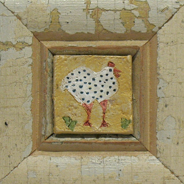 Chicken Little  -  Mixed Media Assemblage -  Wood Collage -  Wall Art