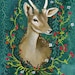 Deer with Flowers - 8 1/2 x 11" Print