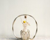 Primitive Vintage Straw Basket / Easter Basket, Flower Basket, Funereal Basket,