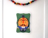 Mr. Mustache Painting on Wood for a Modern Nursery