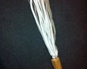 Handmade Leather Flogger whip white BDSM Sex Toy