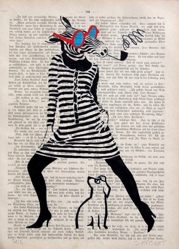 INDISCREET Giclee Print Mixed Media Painting Illustration