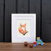 baby stuffed fox nursery art : print of original watercolor
