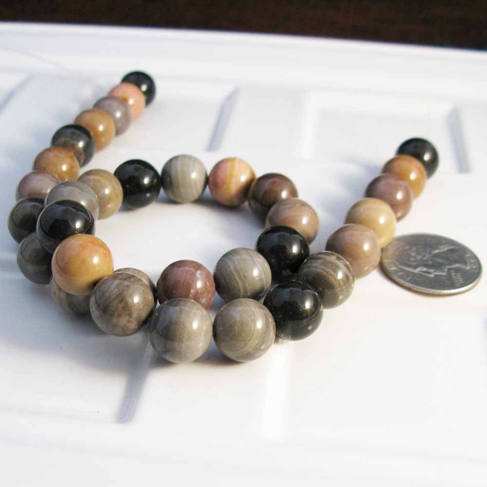 Rainbow Onyx Beads Round Natural Stone  12mm strand