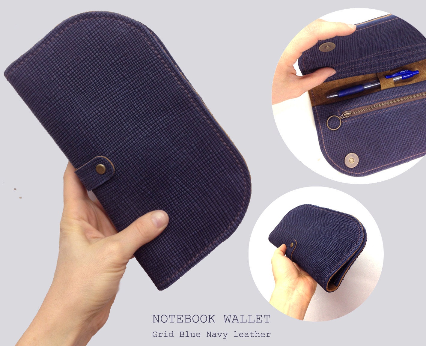 Handmade Leather Blue Purse/ women clutches/ leather cluthes/ wallet/ women