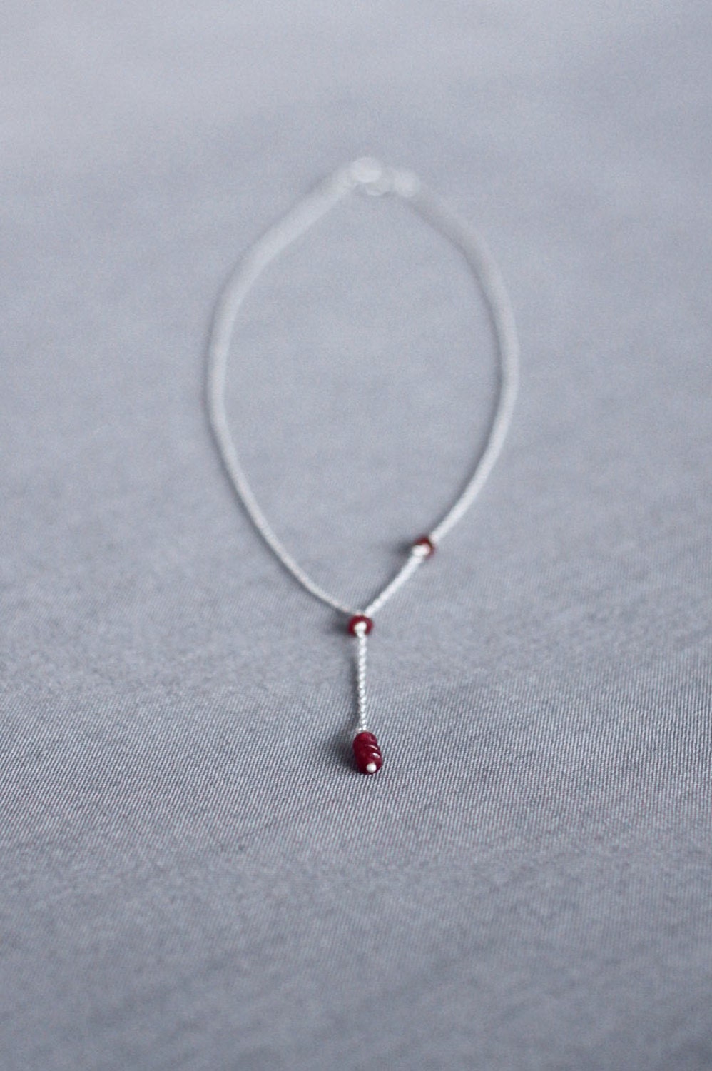 genuine ruby necklace . pomegranate