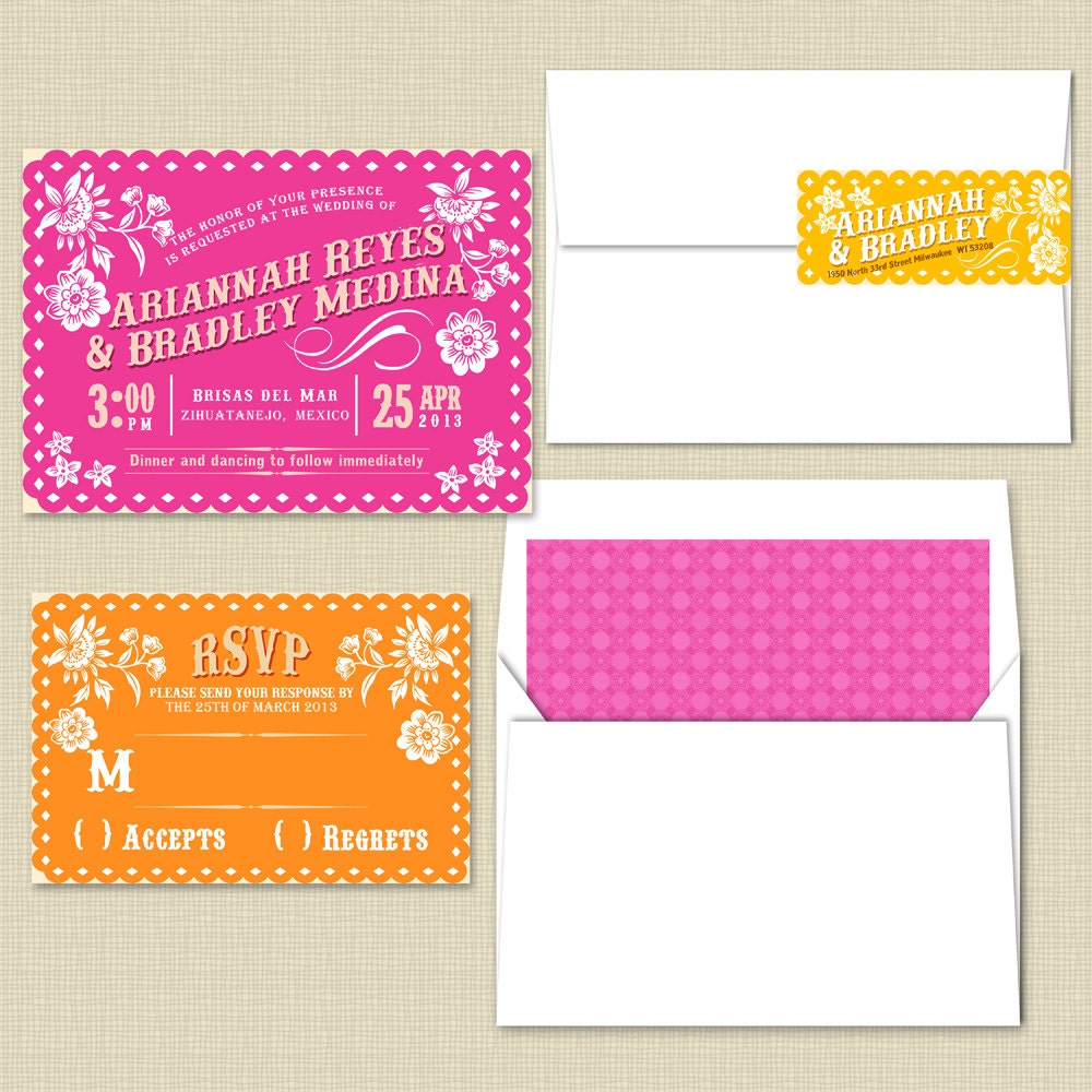 The Ariannah: Papel Picado Wedding Invitation