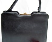 Vintage Purse-Designer-Black-Lucite-Brass-Garay-PERFECT from Tessiemay