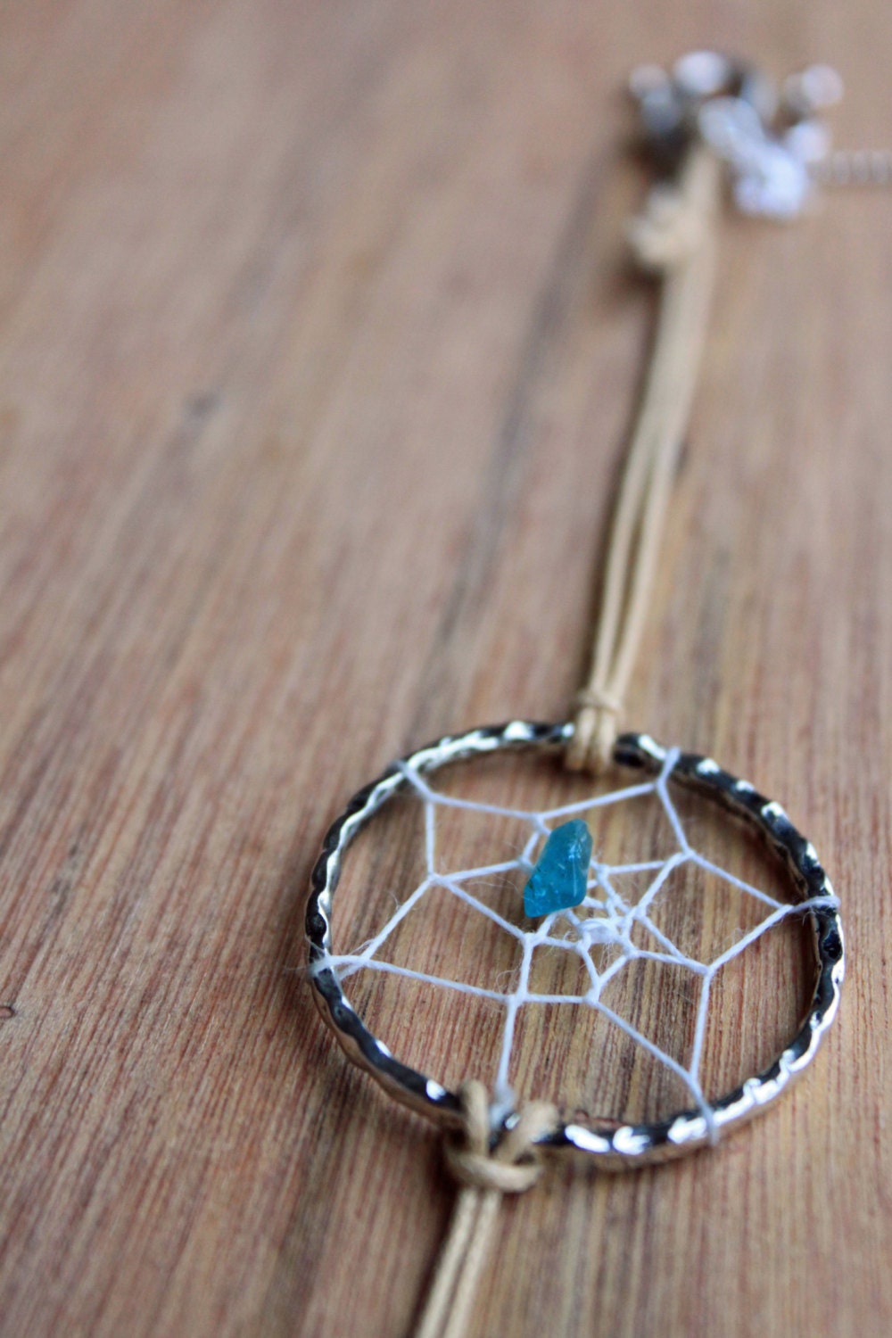 Dreamcatcher Bracelet // Choose Your Own Semi Precious Stone // Silver clasp // Native Inspired //