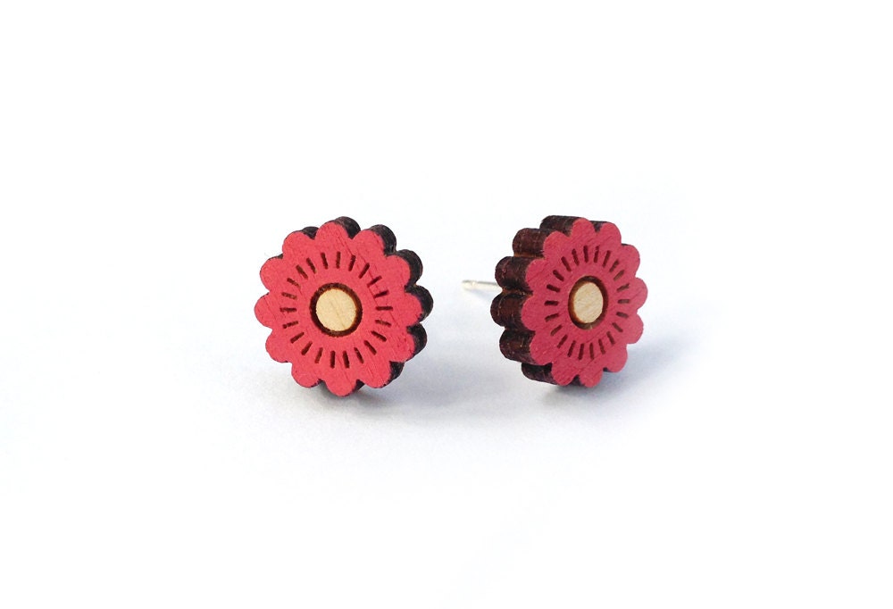 Pink Flower Earrings