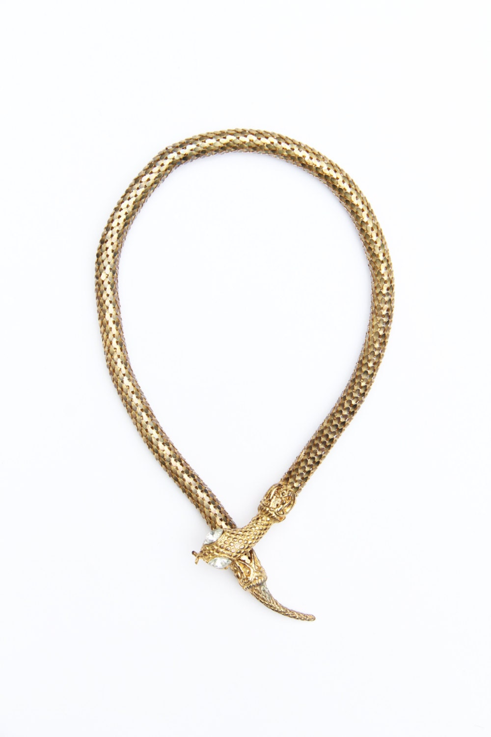 1970s Gold Snake Necklace