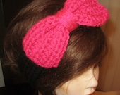 Crochet Headband - Winter Earwarmer - Bow