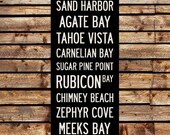 LAKE TAHOE DESTINATIONS Original Illustration - ready to hang 12 x 36 canvas art print - made to order