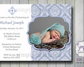 Damask Baptism Invitation with Photo Il_170x135