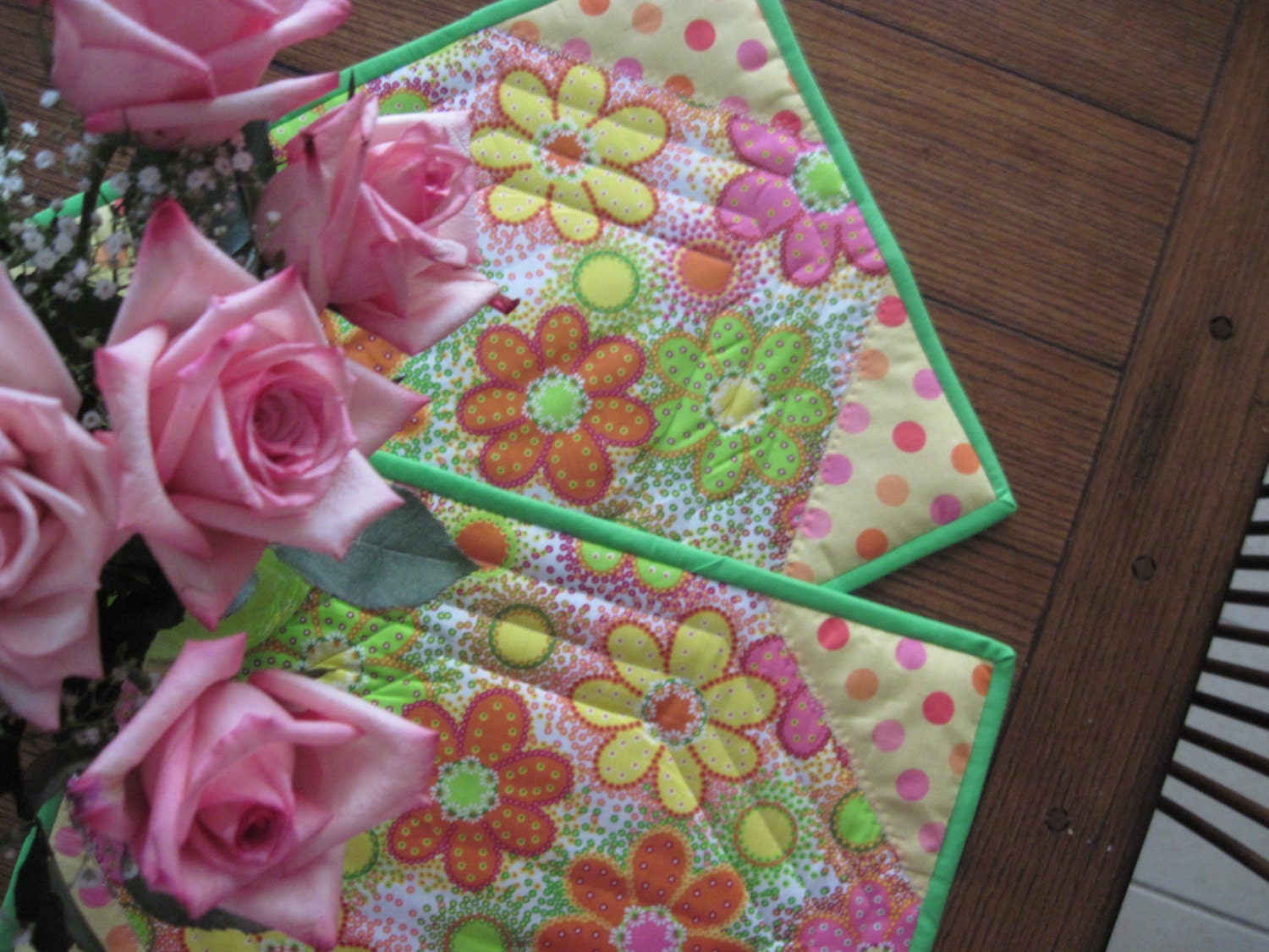 floral spray and sundots placemats