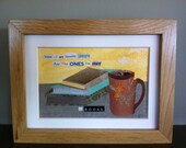 original collage - In Books - using recycled materials
