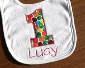 The Very Hungry Caterpillar Personalized Birthday Bib, girl, boy,1st birthday