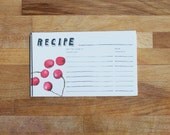 sweet cherry bold 3"x5" recipe cards - set of 12 cards - hand-drawn lettering and illustration