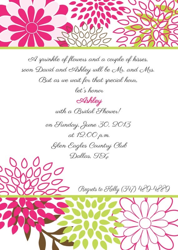 Pink and Green Floral - Bridal Shower, Bachelorette Party, Rehearsal Dinner, Birthday Party Invitation Il_570xn