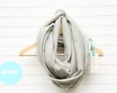 Chunky Grey Infinity Scarf . circle scarf, loop scarf, eternity scarf, fall, winter, hipster