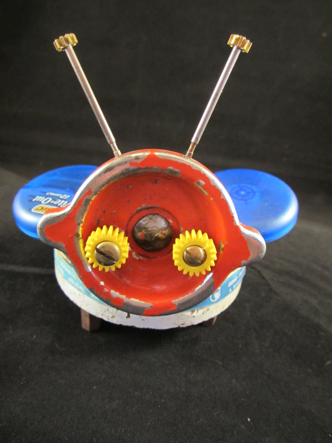 Bear Bug Bot - found object robot sculpture assemblage