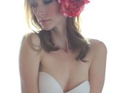 Pink Hair Fascinator Set, Photography Headpiece, Large Flower Fascinator, Oversized Flowers, Bridal Hairpiece - PIPPA