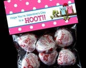 INSTANT DOWNLOAD - Printable Valentine Treat Bag Toppers - You're a Hoot - Owl Il_170x135
