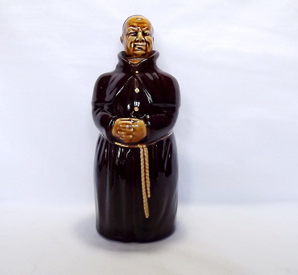 Ceramic monk aperitif decanter
