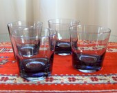 4 ELEGANT BARWARE GLASSES Vintage 1960s Lowball Double Old-Fashioned Lovely Grey Smoked Libbey Drinking Glasses Set of Mid Century Modern