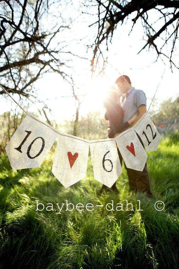 Save the Date Banner Engagement photo props - SAVE the DATE BANNER