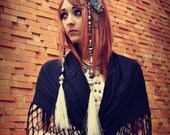 Tribal Horsehair Tassels- Grayscale- Tribal Fusion Hair and Costume Accessories