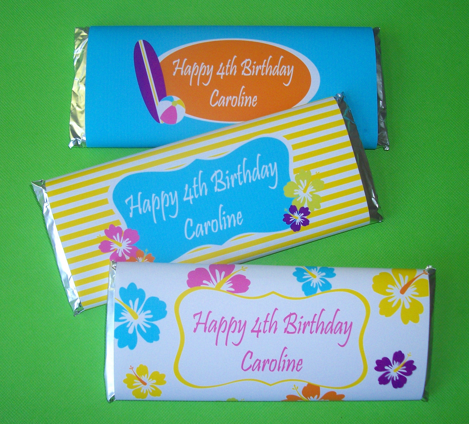 Hawaiian - Aloha - Luau Chocolate Bar Wraps - Candy Bar Wraps - Printable Il_570xn