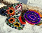 Rock Garden Series Boho / 3 Painted Rocks / Sandi Pike Foundas / Cape Cod Sea Stones