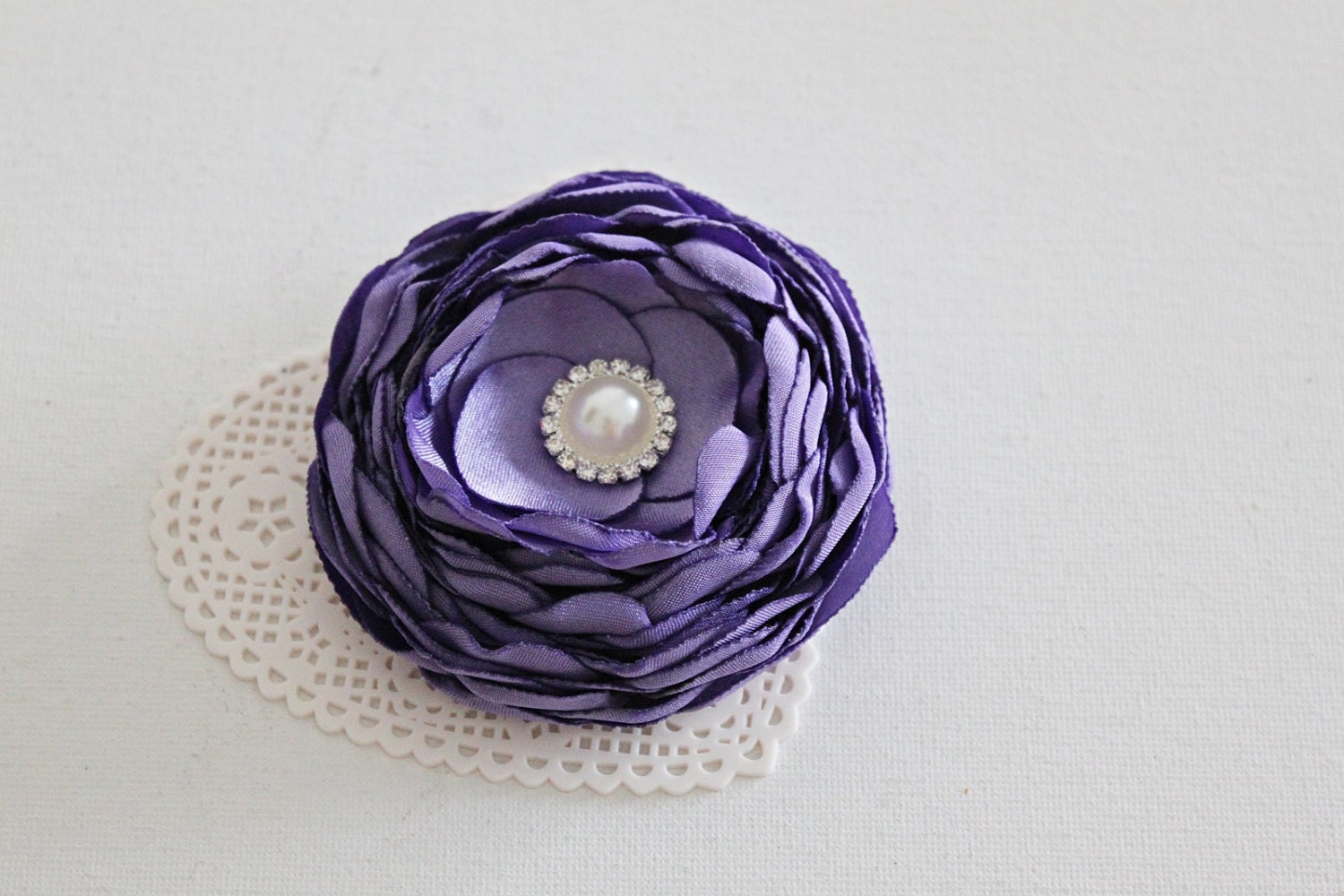 Flower Hair Clip, Bridal Flower Purple, Wedding Accessories, Bridesmaid, Fascinator