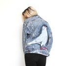 PIGEON KIDS, pigeon airbrushed denim jacket