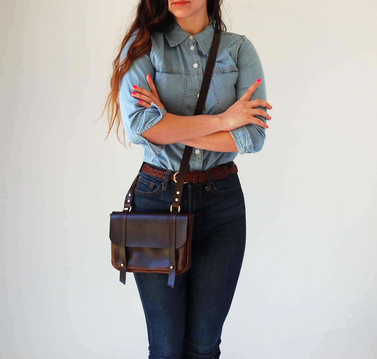 The Seafarer Bag- Dark brown Horween leather crossbody bag