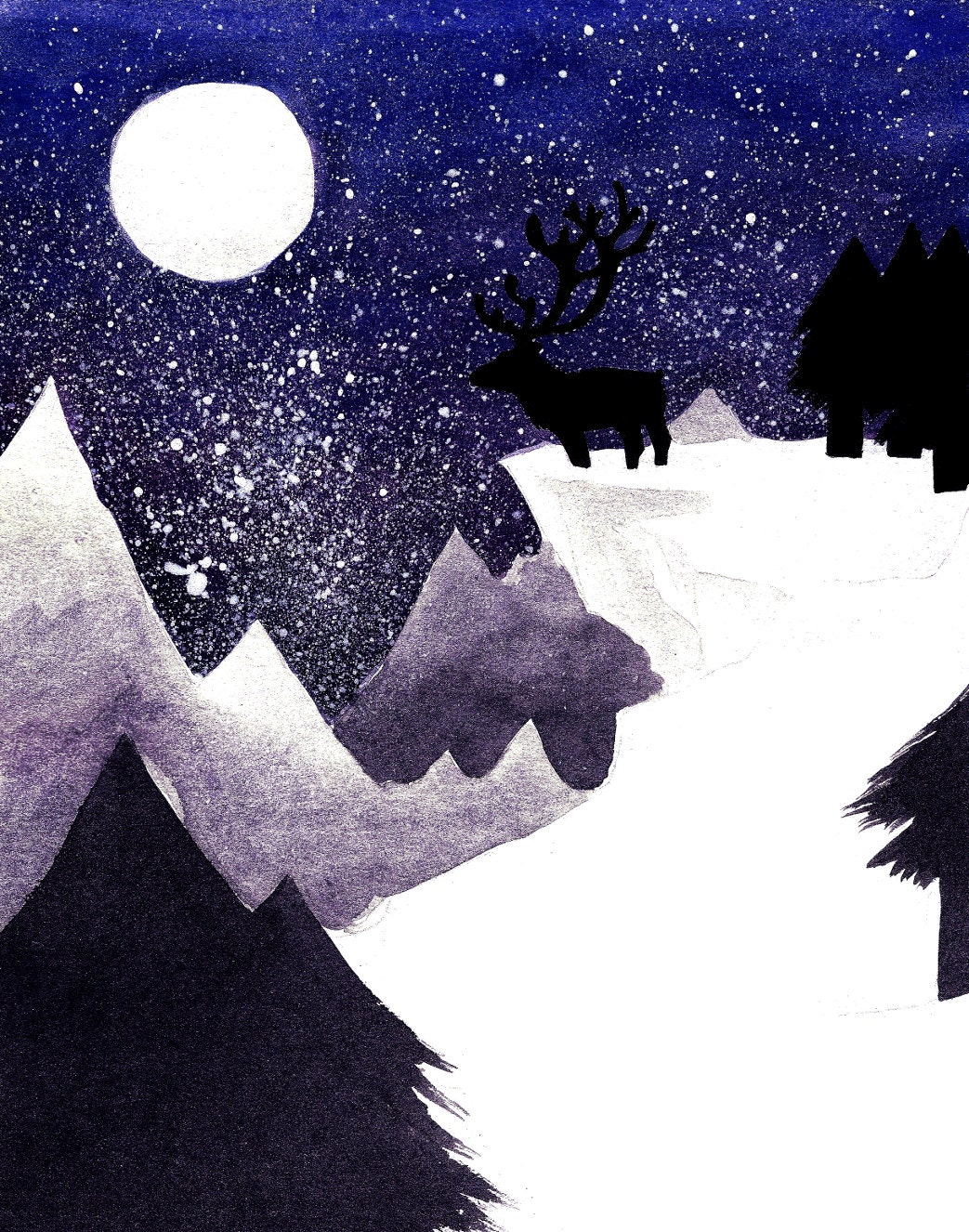 Ink and Watercolor Illustration Print - Take the Reins ( 4 X 6 ")