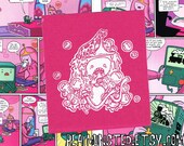 NEW AND IMPROVED Adventure Time Princess Bubblegum Patch in Black and Pink