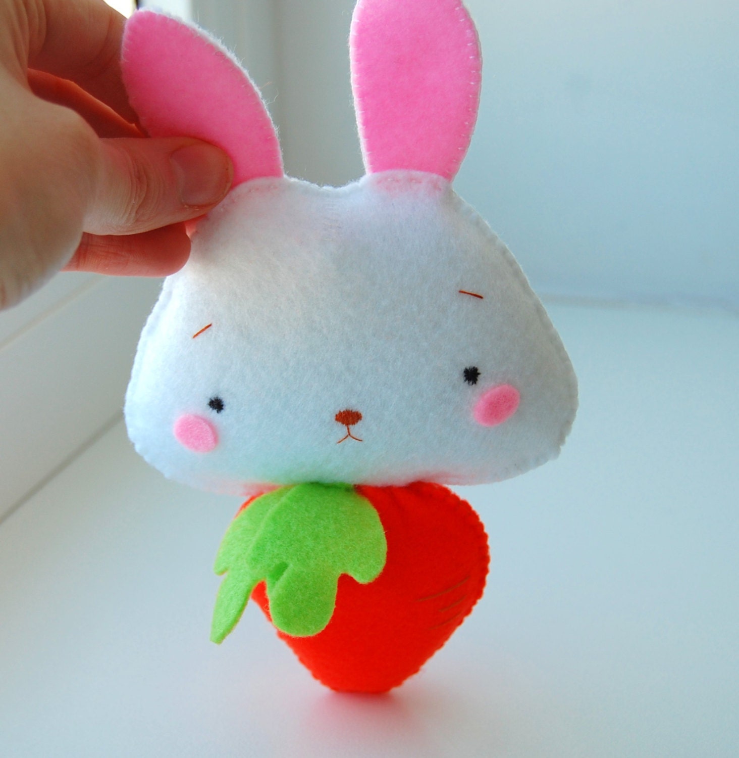 Carrot bunny rabbit felt stuffed doll cute spring gift kawaii bunny