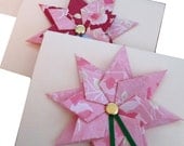Origami Star Greeting Card Pink Set