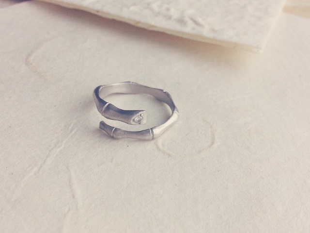 CHOOSE ONE gold / silver bamboo ring size 4 - 10 us
