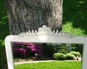 Vintage Shabby Ornate Carved Wood Frame Mirror with Beveled Edge Glass Home Decor