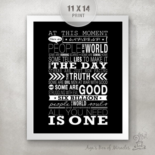 OTH Subway Sign 11x14 PRINT (quote from One Tree Hill TV Show) / Subway Word Art / Inspiring Gift / Typography Poster / Romantic Gift