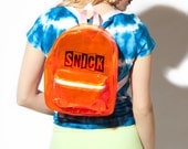 90s SNICK clear mini backpack / neon orange transparent