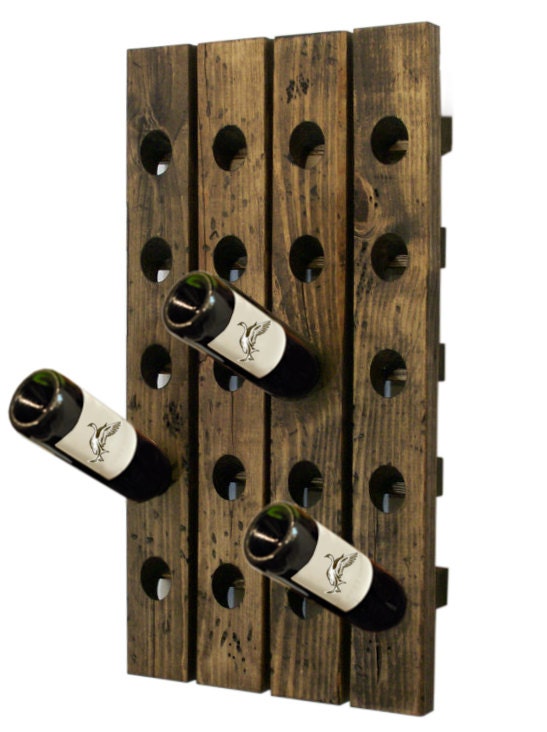 Wine Rack Distressed Wood Antique Style